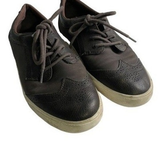 Ben Sherman Brown Wingtip Oxford‎ Dress Casual Shoes, Lace Up Leather Look 6